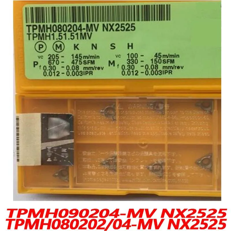 

100% Original TPMH TPMH080202-MV NX2525 TPMH080204-MV TPMH090204-MV 10pcs CNC lathe Insertion Carbide Insert Imported from Japan