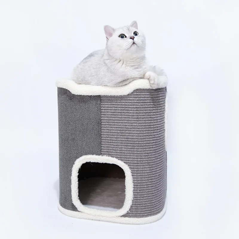 

Sisal Bucket Cat Climbing Frame Cat Nest Cat Tree Integration Four Seasons Universal Semi-closed Luxury Villa Pet Supplies Cats