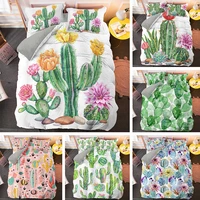 customize cactus with flowers queen bedding set cartoon plants duvet cover and pillowcase king size bed sets 23pcs