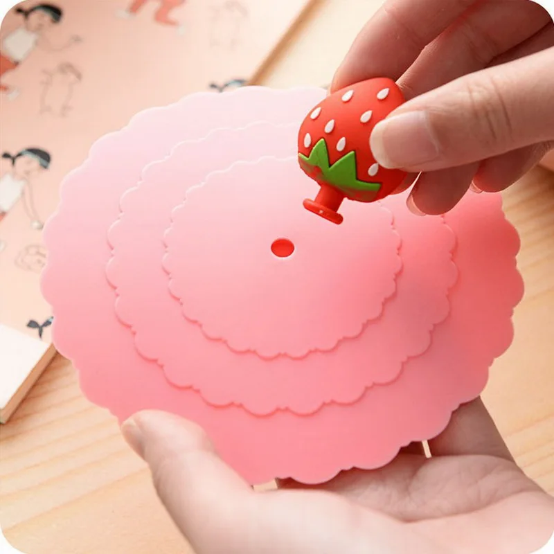 Симпатичная силиконовая крышка для чашки кухонный и офисный аксессуар присоска