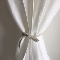 elegant linen blended white curtains privacy protection light filtering semi sheer window drape for bedroom living room tj6475