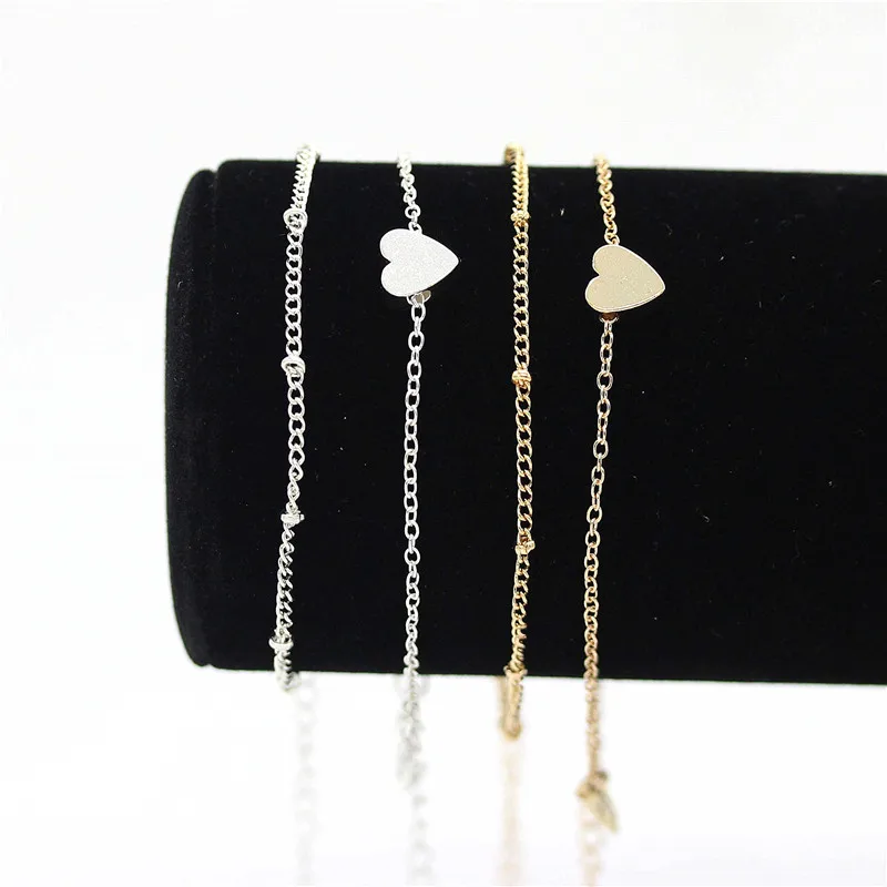 Женские многослойные браслеты простые золотые пляжные в форме сердца подарок на