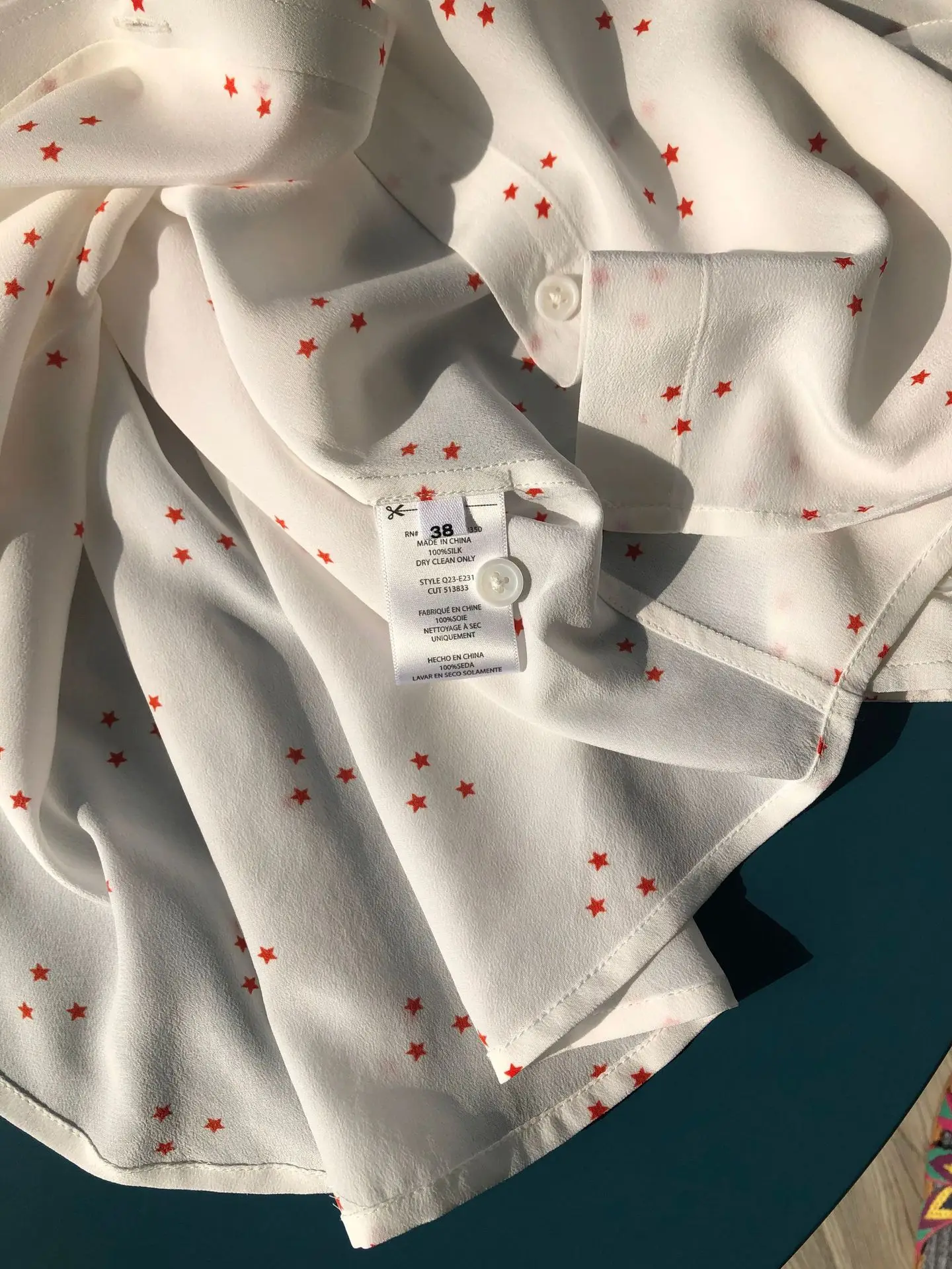 Женская рубашка из натурального шелка офисная блузка с длинным рукавом и принтом