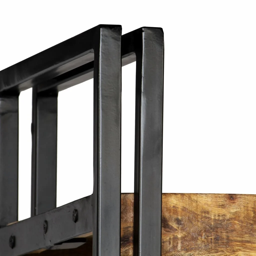 VidaXL 5 уровневый книжный шкаф из цельного дерева манго и стали 90x30x180 см|Книжные