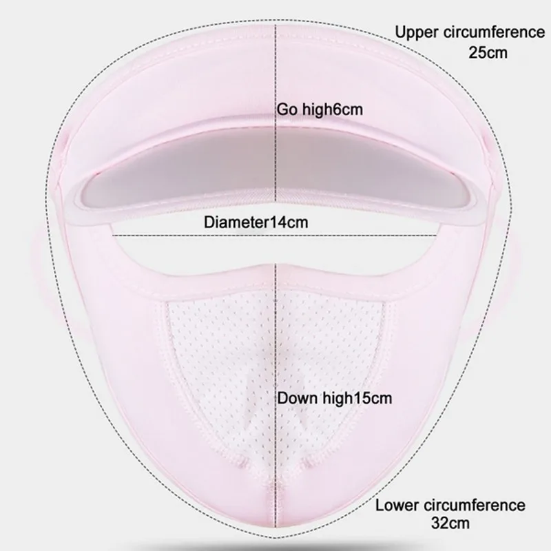 

Women Thin Breathable Ice Silk Sunscreen Long Neck Full Face Mask Summer UV Protection Cycling Outdoor Beach Beauty Sun Hat