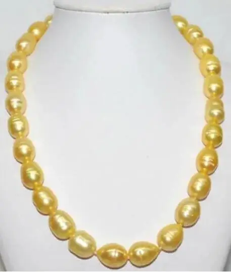 

jewelry 9-10mm south sea baroque gold pearl necklace 18inch
