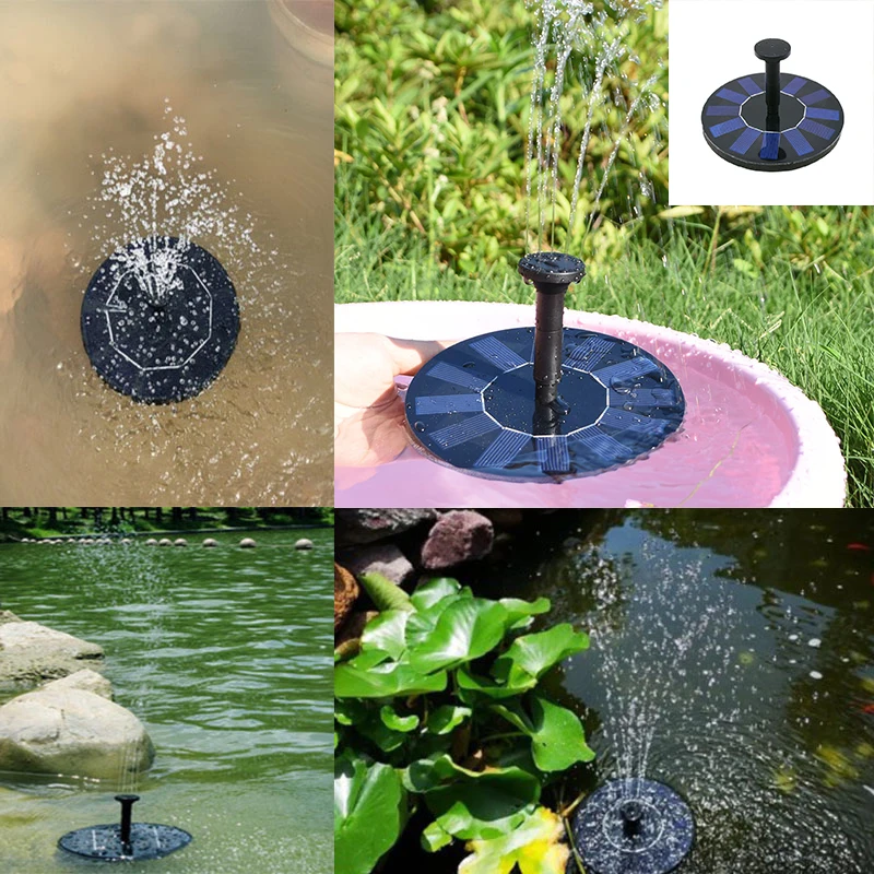 

1Set Mini Solar Power Water Fountain Garden Pool Pond Outdoor Solar Panel Bird Bath Floating Water Fountain Pump Garden Decor