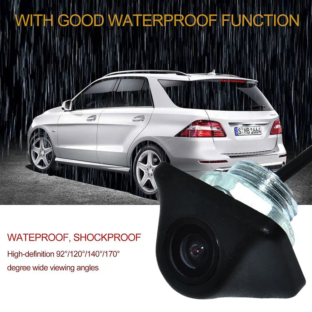 

Universal AutoCar Reverse Rear View Camera Universal Waterproof Night Vision HD Parking Backup Camera 170 Wide Angle HD Video