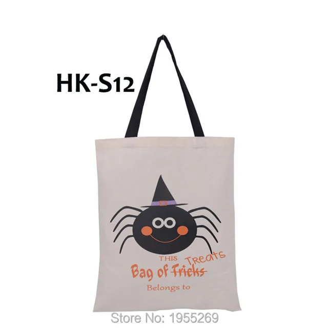 Ведро для Хэллоуина 20 шт. Холщовая Сумка тоут с монограммой трюков или подарков