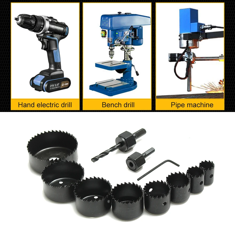 

11/16Pcs Wood Metal Hole Saw Gypsum Board Drill Hole Opener Set Wear-resistant Plastic Boxed Wood Cutting Tool