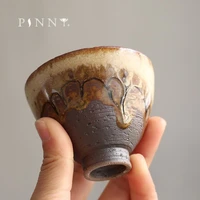 pinny 75ml retro coarse pottery kiln teacups japanese style kung fu tea cups retro pigmented tea bowl drinkware