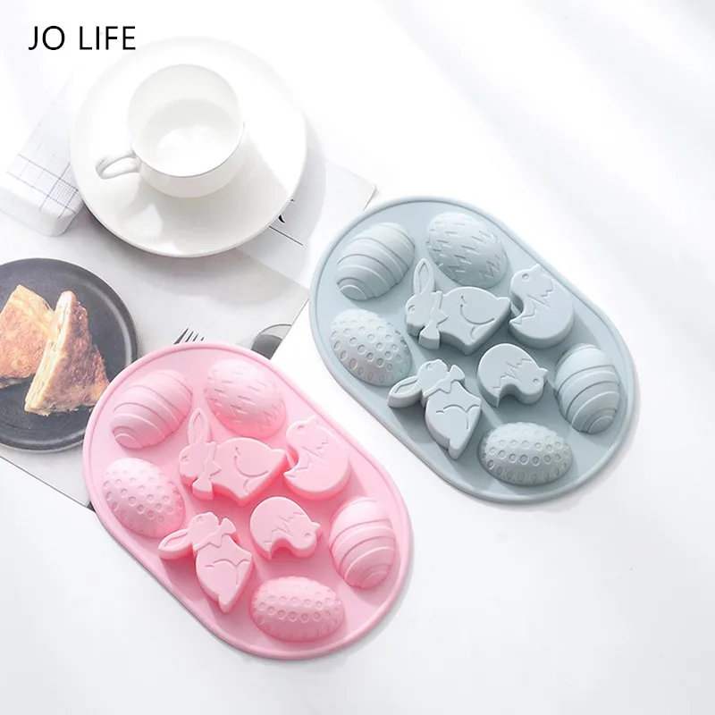 

JO LIFE Happy Easter 3D Eggs Bunny Silicone Mold Baking Cake Art Decoration Tool Chocolate Jelly Gummy DIY Chicken Candy Mould