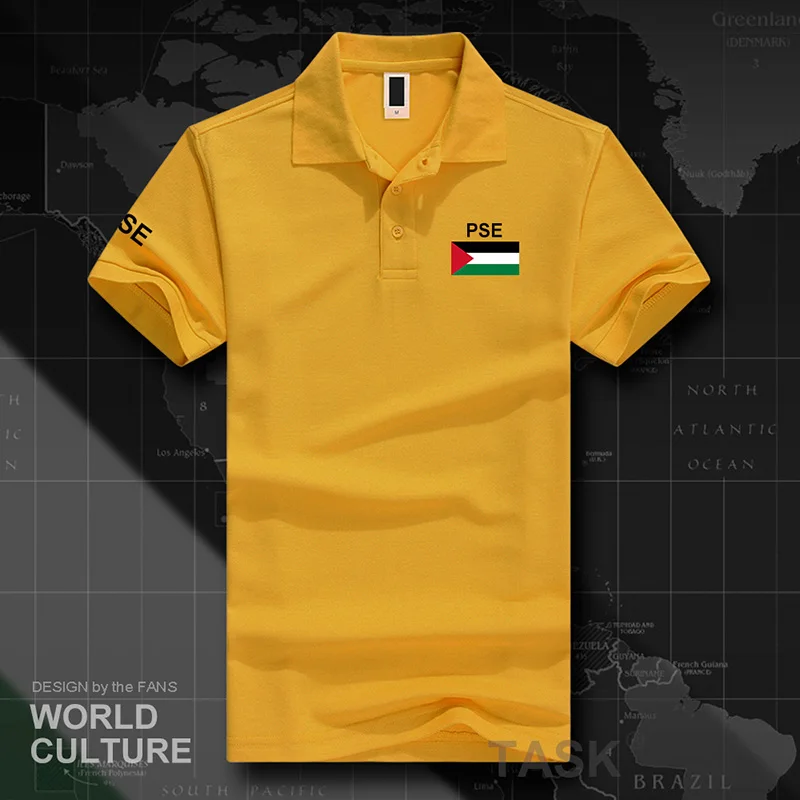

2021 State of Palestine Palestinian polo shirts men short sleeve white brands printed for country cotton nation team flag PS PSE