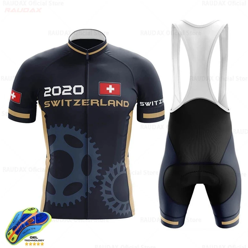 

Switzerland 2022 Men Cycling Wear Bicycle Roupas Ropa Ciclismo Hombre MTB Summer Road Bike Tights Breathable Outdoor Sportswear