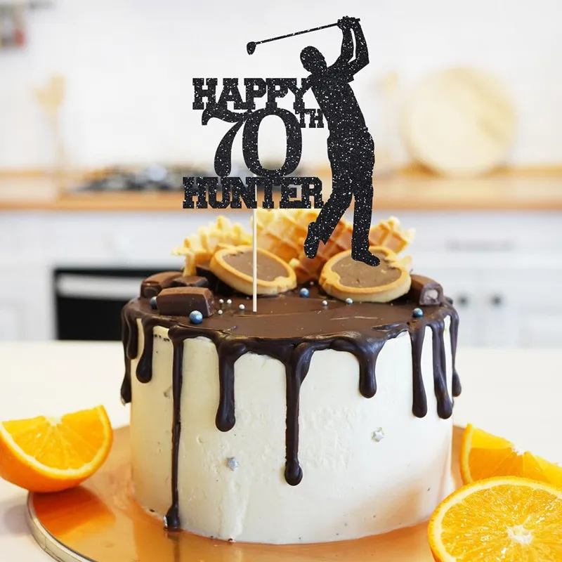 Personalised golf birthday cake topper with name and age/Golf themed party decor/Custom 30th 40th 50th decoration | Дом и сад