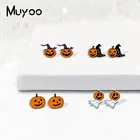 Новинка 2021, желтая Тыква и Призрак для Хэллоуина, ручная работа, акриловая эпоксидная лампа