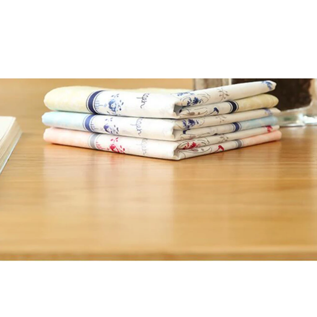 

2pcs Woman Handkerchiefs Fabric In Pure Cotton Floral Print For Daily Use