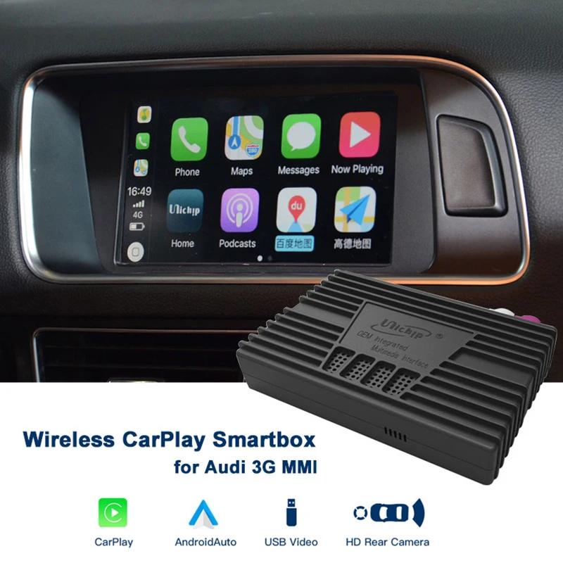 Unichip OEM интегрированный беспроводной CarPlay Smartbox Proxy для Audi MMI 3G + головное устройство