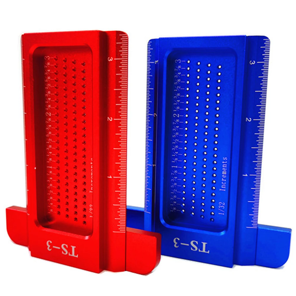 

T-type Ruler Hole Scribing Measuring Wood Gauge Aluminum Alloy Woodworking Scriber Marking Ruler Carpenter Scriber Marking Tool