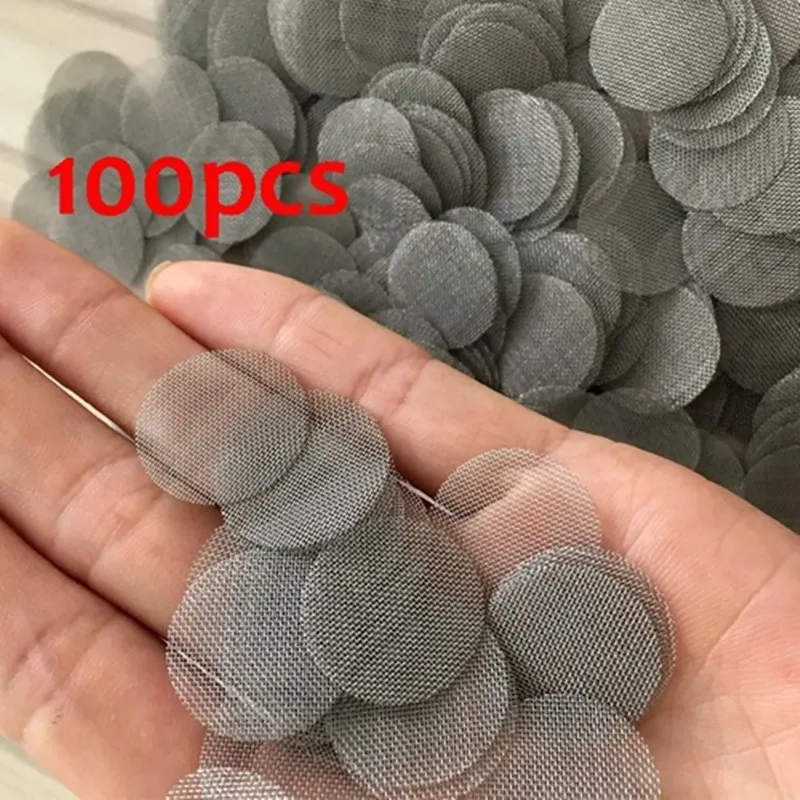 

100 шт., металлические фильтры для курительной трубки, 19 мм/0,74 дюйма, 10 шт.