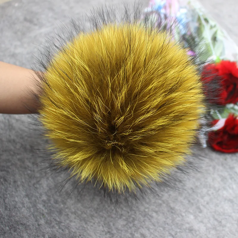 

Big Size 15cm DIY Real Fox Fur Pompoms Raccoon Fur Pom Poms Balls Natural Fur Pompon For Hats Bags Shoes Scarves Accessories