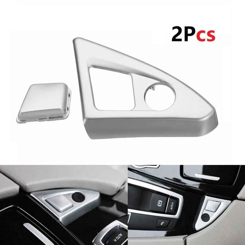 

2PCS Car Interior Front Center Console Panel Armrest Box Switch Button Knob Cover Trim For BMW 5 Series F10 530 520i 2011-2017