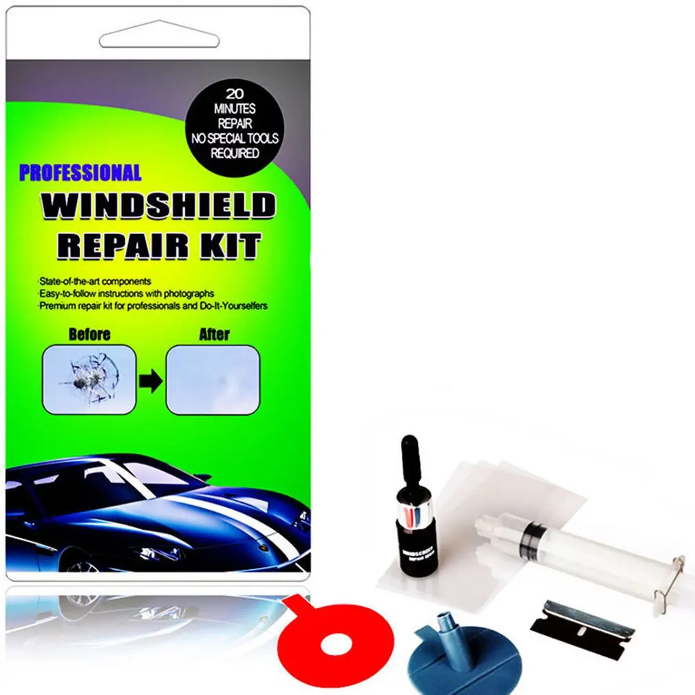 

Car Windshield Repair Kits Windscreen Glass Scratch Chip Crack Set DIY Auto Glass Repair Fluid Reducing Agent Glue Tool