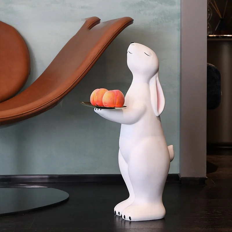 

Lovely Rabbit Floor Decoration Home Soft Decoration Living Room Porch Key Storage Tray Decoration