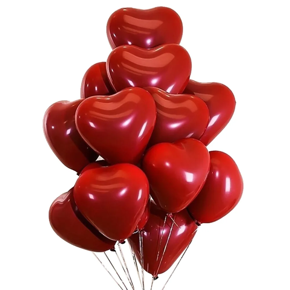 

Red Latex Balloon Wedding Happy Birthday Latex Balloons Balloon Air Helium BaloonRomantic Wedding Party Love Heart Shape