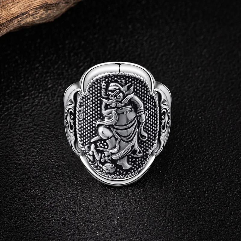 

2021 new style Chinese style Zhong Kui defeat the devil bat Men's Rings Punk trend Opening can be adjusted men's ring wholesale