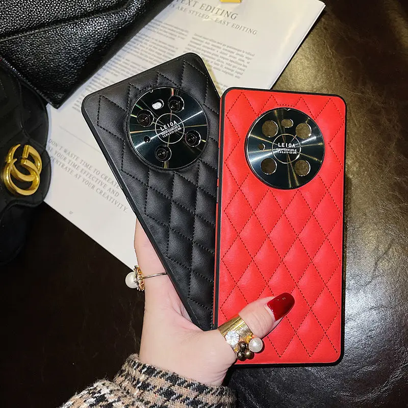 

Модный квадратный кожаный роскошный чехол для телефона Huawei Mate40Pro +/Mate30Pro/P40Pro/P30Pro роскошный чехол с геометрическим рисунком