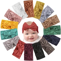 15 colors soft wide baby stripe headbands with 4 5inches hair bow headwraps turban for girls infants newborn hair accessories