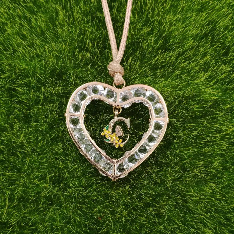 Подвеска в виде сердца и любовной модели 26 букв золотое ожерелье регулируемая