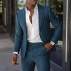 Новое поступление, мужской костюм, мужской приталенный, деловой, свадебные смокинги для жениха (пиджак + брюки) на одной пуговице, блейзер terno masculino