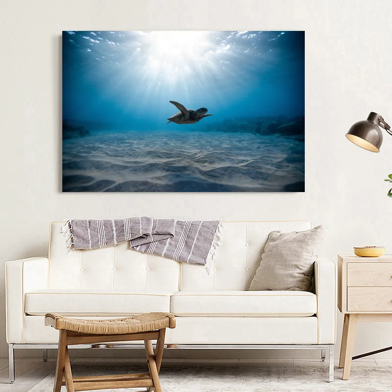 Sea Life Sunbeam черепаха Подводные Животные картины с DIY рамкой настенные