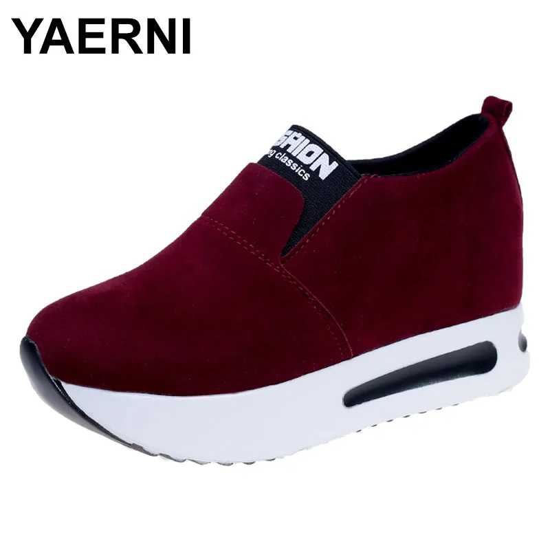 Женские мокасины на платформе YAERNI повседневные туфли толстой подошве без