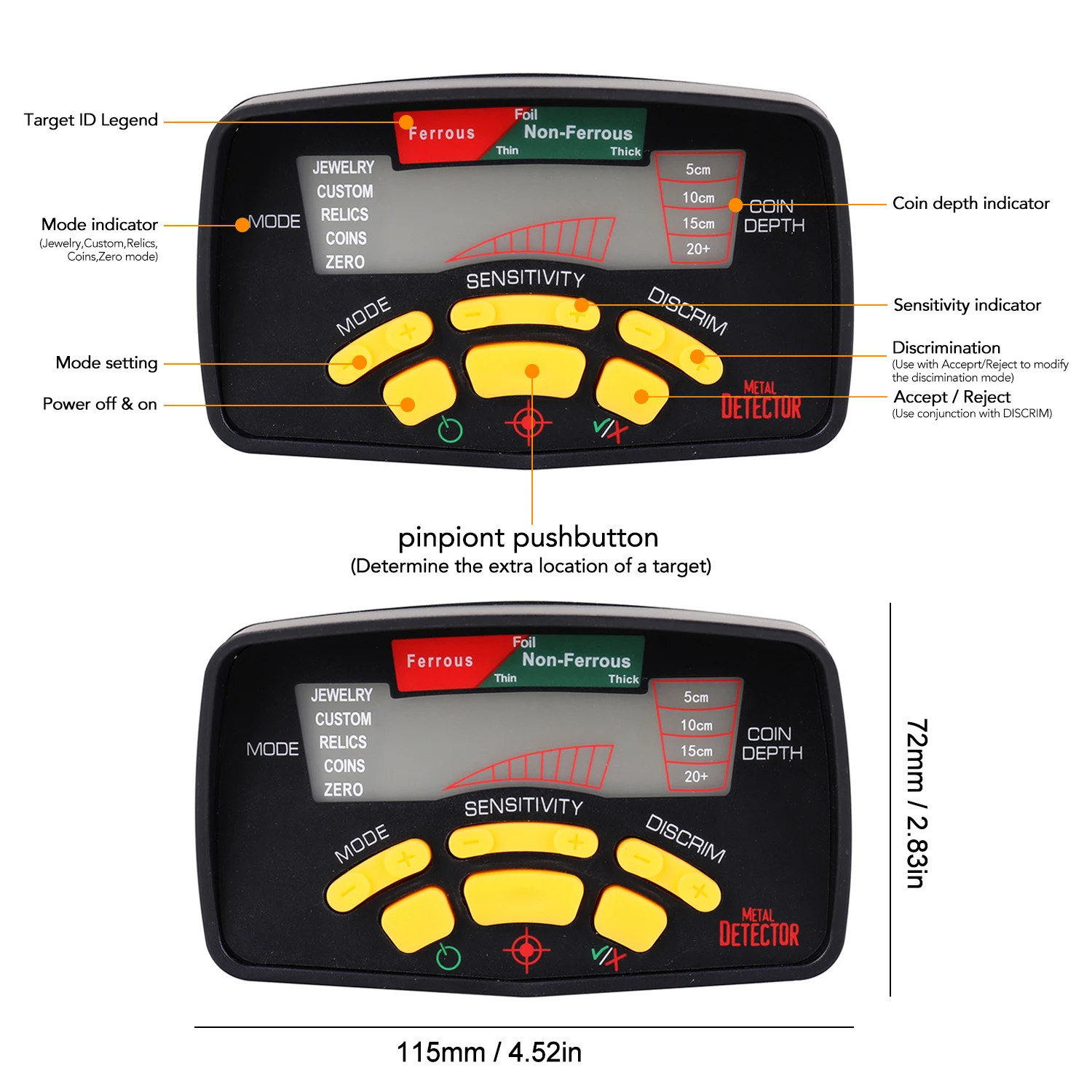 Портативный подземный металлоискатель профессиональный Высокочувствительный
