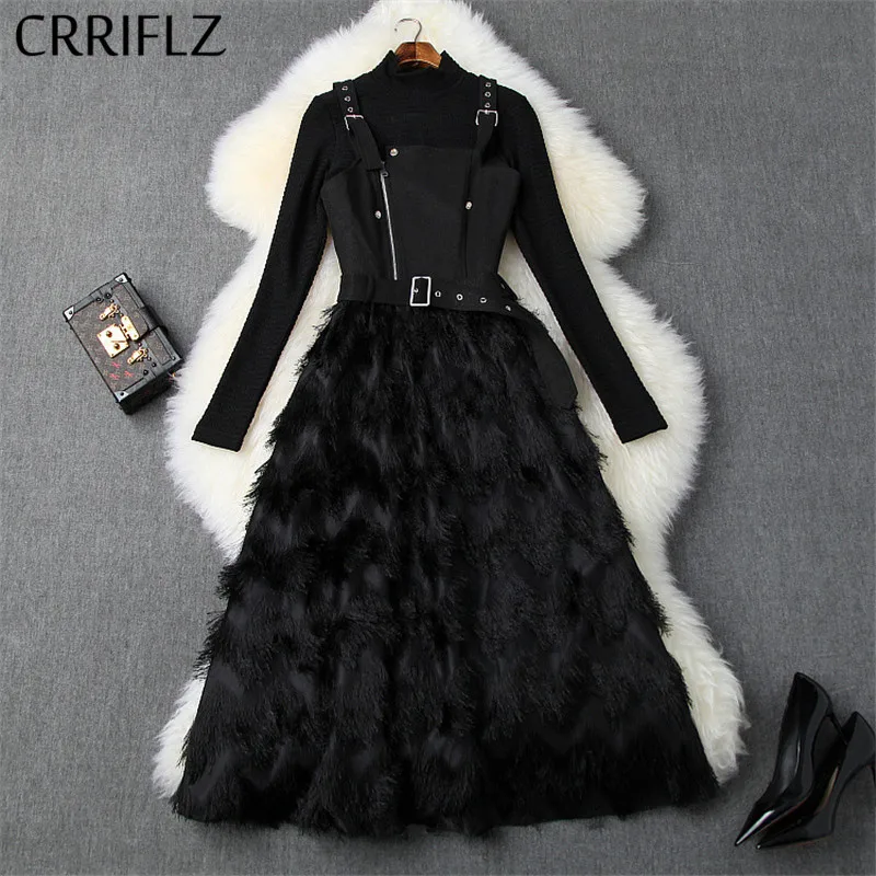 Зимний женский комплект длинный рукав водолазка пуловер с кисточками большое