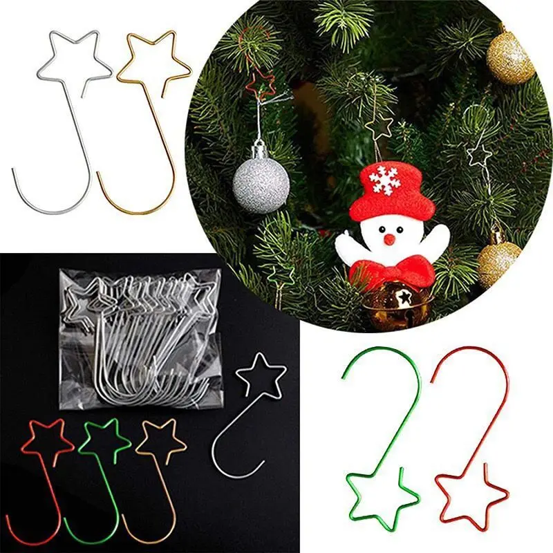 

20pcs Christmas Metal Hook Ornament S-shaped Hooks Mini Christmas Wreath Hooks for Hanging Xmas Tree Decoration Party Supplies
