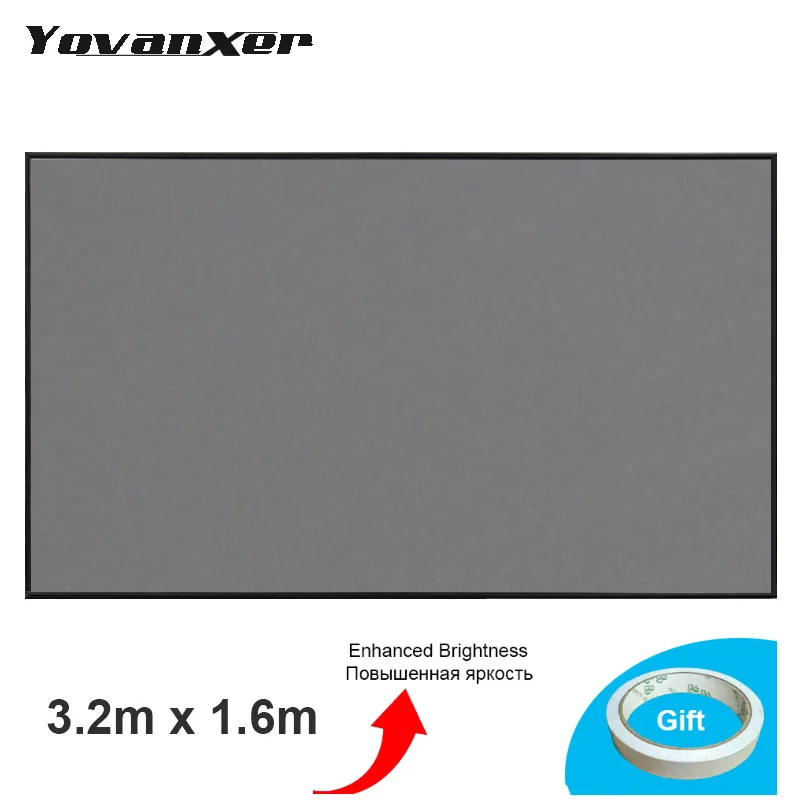 Экран проектора 3,2 м x 1,6 м отражающая ткань проекционный экран для Epson sony Benq XGIMI JMGO проектор высокой яркости