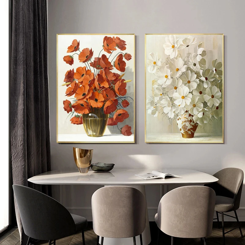 

Red Orange Yellow Flower Painting Minimalism Bonsai Poster Art Canvas Nordic Modern Bedroom Furniture Decoration Painting