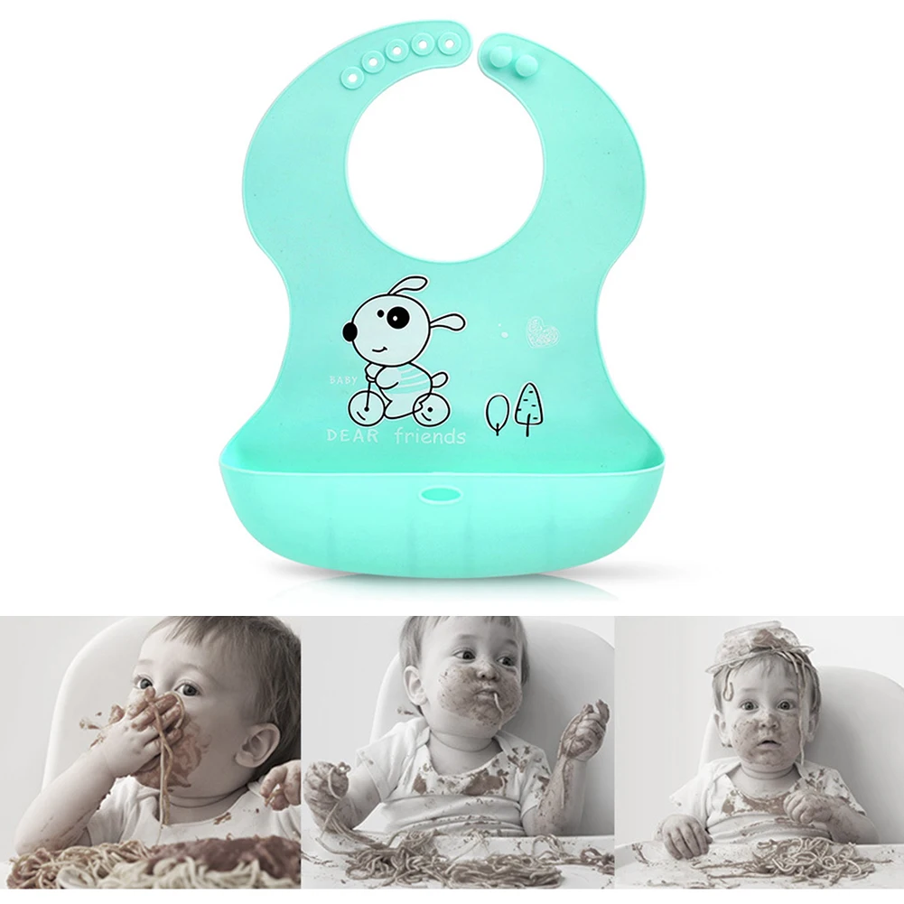 Складные силиконовые нагрудники для малышей детские водонепроницаемые