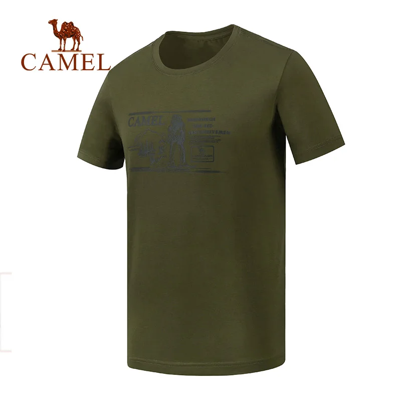 CAMEL, повседневная, для тренировок, летняя футболка, мужская, короткий рукав, для фитнеса, хлопок, свободная, для тенниса, модная, однотонная, для тренировок, бега, спорта, эластичная