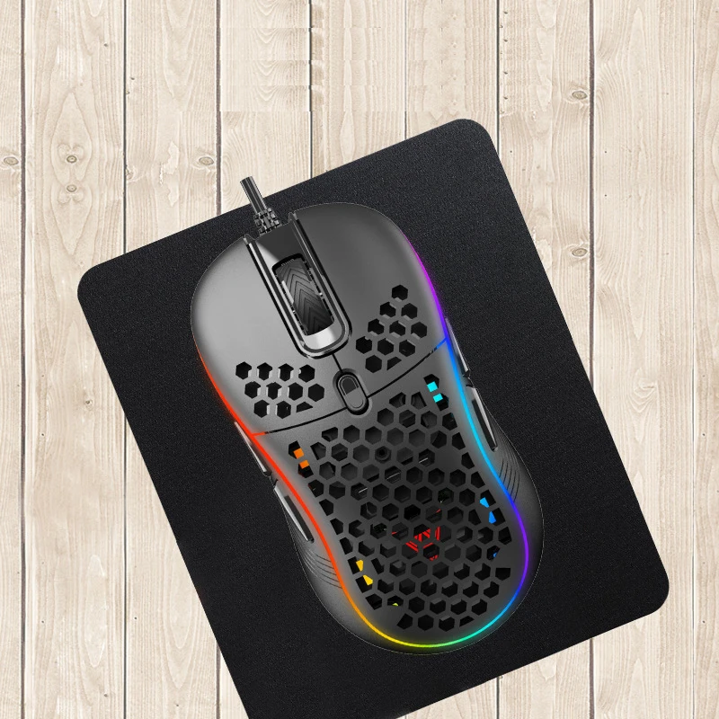 

M2 Hollow Out LED Light Adjustable DPI Desktop Laptop USB Wired Gaming Mouse