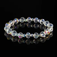 transparent colored crystal bracelet elegant luxury simple clear square rhombus geometry elastic bracelet jewelry for women girl