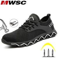 mwsc safety work boots shoes for men 2019 new design indestructible steel toe work boots male construction safety shoes sneakers