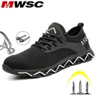 Защитные рабочие ботинки MWSC для мужчин, новый дизайн 2019, рабочие ботинки с неразрушаемым стальным носком, Мужская Строительная защитная обувь, кроссовки