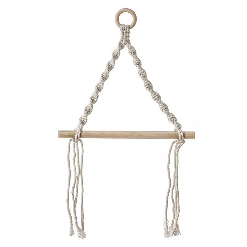

Nordic Wall Hangs Wooden Stick Bedroom Sitting Room Adornment to Braid By Hand Home Decoration Paper Towel Holder