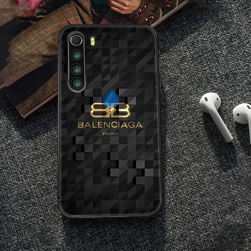 

French luxury brand Phone Case Cover Hull For XIAOMI Redmi 7a 8a S2 K20 NOTE 5 5a 6 7 8 8t 9 9s pro max black cover soft prime