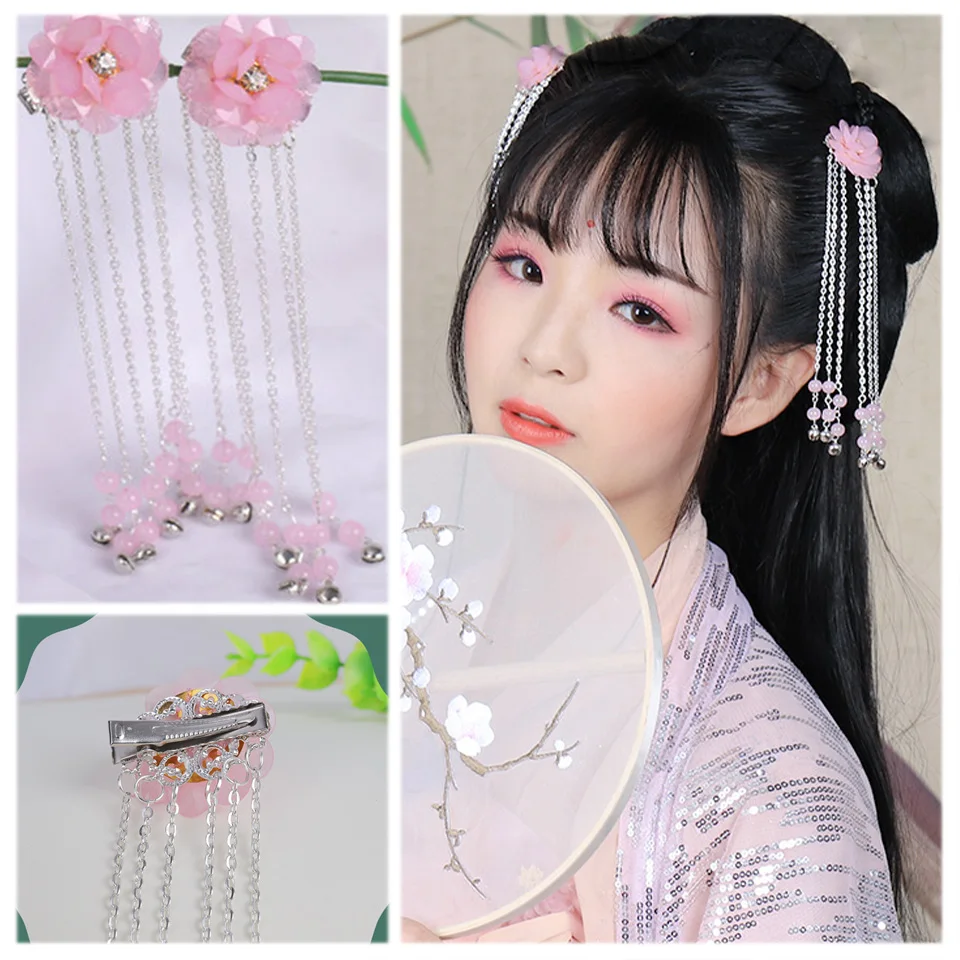 Винтажные заколки для волос с кисточками и цветами шпильки в старинном китайском